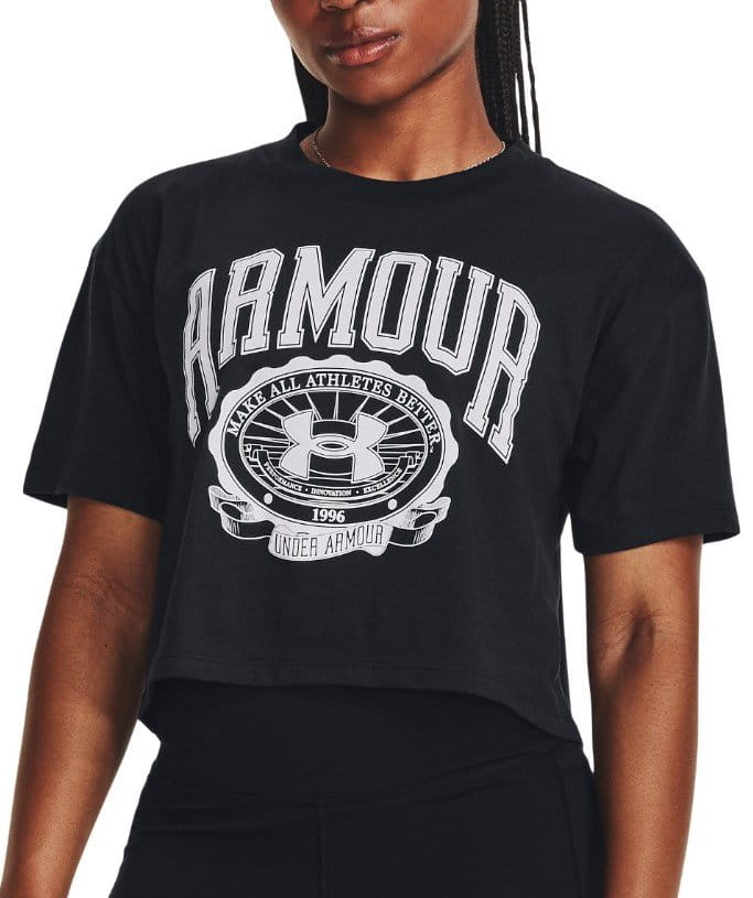 Camiseta Under Armour UA COLLEGIATE CREST CROP SS-BLK