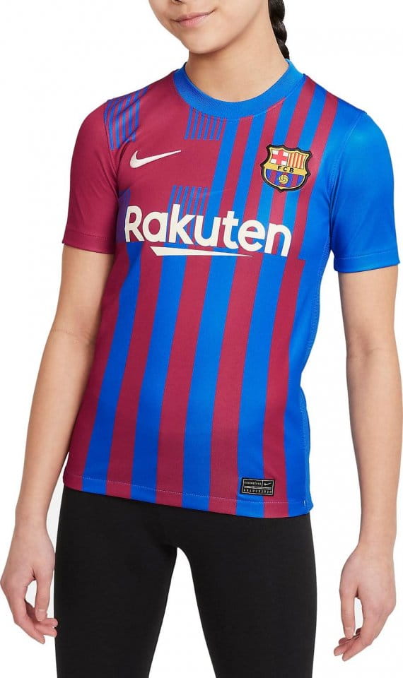 Camiseta Nike FC Barcelona 2021/22 Stadium Home Big Kids Soccer Jersey
