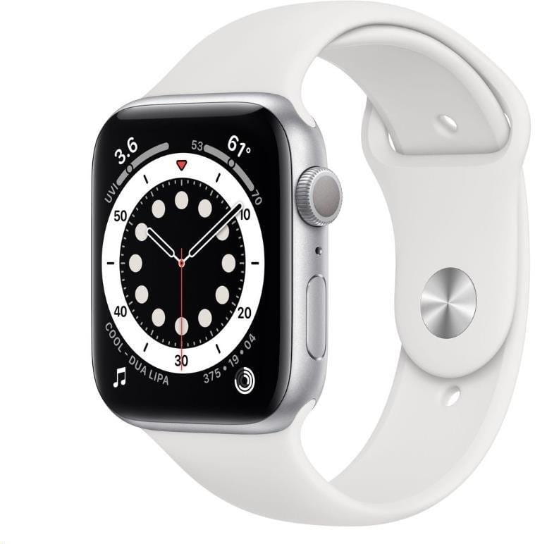 Reloj Apple Watch S6 GPS, 44mm Silver Aluminium Case with White Sport Band - Regular